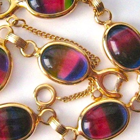Sarah Coventry Bracelet Glass gold tone & multi colored - Picture 2 of 11